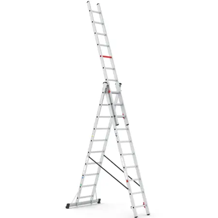 Wixor Professionele Ladder Aluminium 3x10 - afbeelding 1
