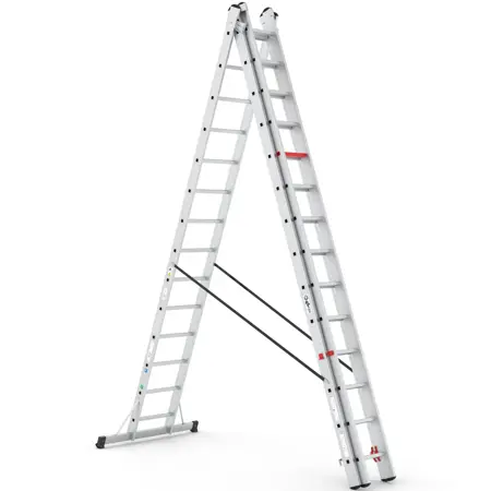 Wixor Professionele Ladder Aluminium 3x14 - afbeelding 2