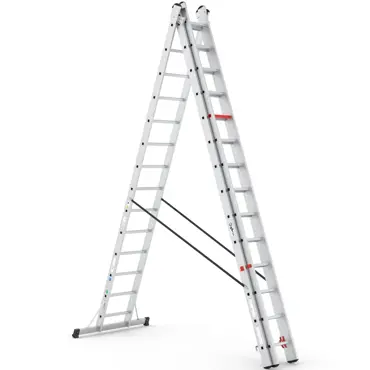 Wixor Professionele Ladder Aluminium 3x14 - afbeelding 2