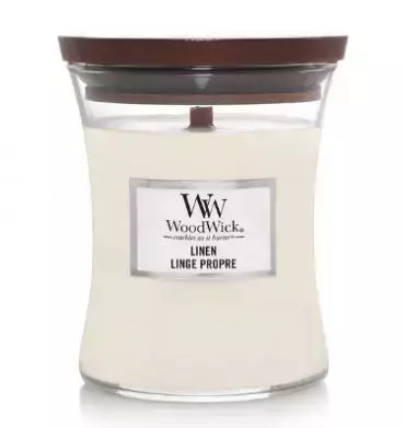 Woodwick Linen Medium Candle