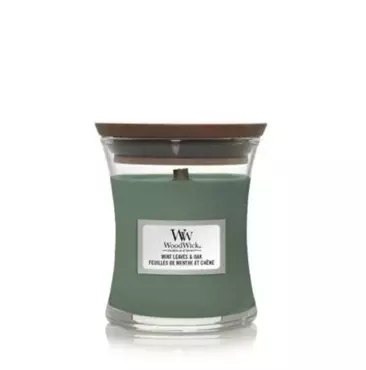 Woodwick Mint Leaves & Oak Mini Candle