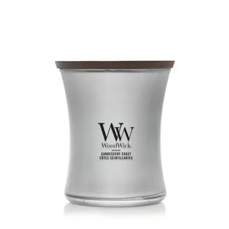 WoodWick Precious Metals Candescent Coast Medium Candle - Silver