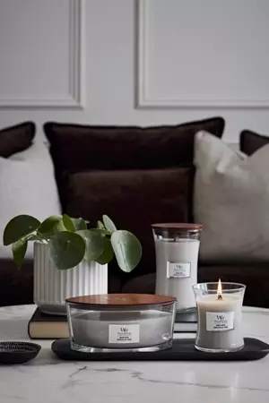 Woodwick Warm Wool Ellipse Candle - afbeelding 2