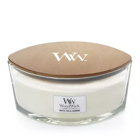 Woodwick White Tea & Jasmine Ellipse Candle