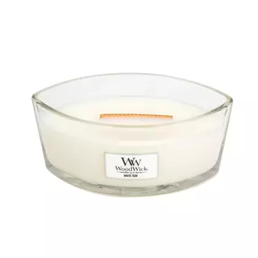 Woodwick White Teak Ellipse Candle