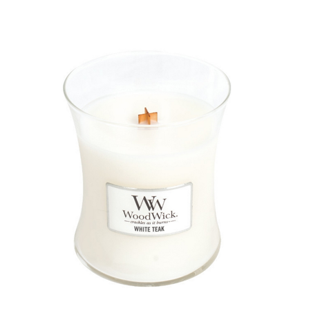 WoodWick White Teak Medium Candle - afbeelding 1