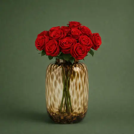 Zijden Boeket - 15 Rode Rozen - afbeelding 1