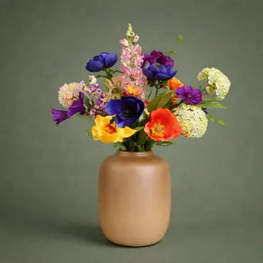 Zijden boeket - Indigo & Apricot