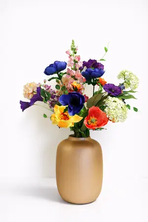 Zijden boeket - Indigo & Apricot - afbeelding 1