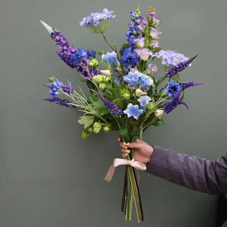 Zijden Kunstboeket Blauw Paars zonder vaas