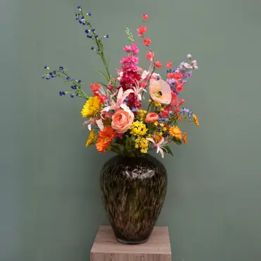 Zijden Veldboeket Bont Gekleurd