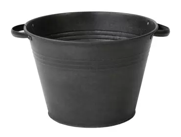 Zinken pot con handvat vintage d31h21 zwart
