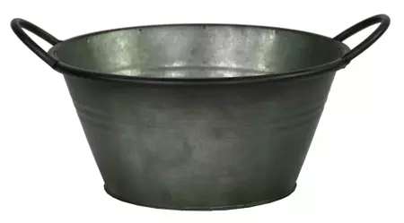 Zinken pot rond vintage d22h14cm groen