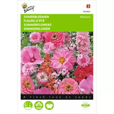 Zomerbloemen Roze en rood mengsel - afbeelding 1