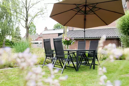 Zweefparasol Libra Rond Ø3m - Taupe sfeer tuin