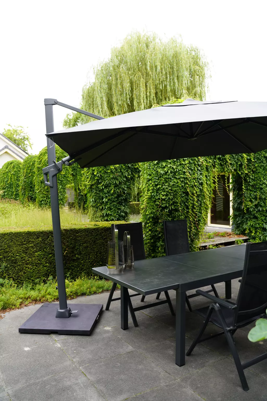 Zeker wijn Il Zweefparasol Virgoflex Vierkant 3x3m - Grijs - Top Tuincentrum