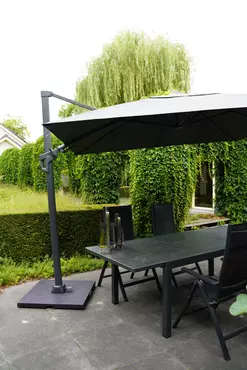 Zweefparasol Virgoflex Vierkant 3x3m - Grijs sfeer