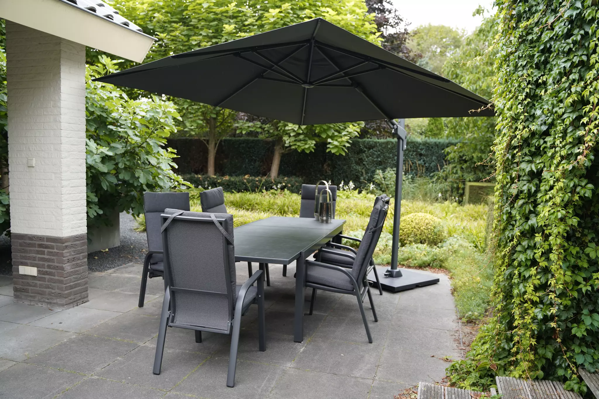 zwanger Berg kleding op Middellandse Zee Zweefparasol Virgoflex Vierkant 3x3m - Grijs - Top Tuincentrum