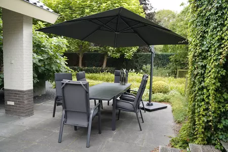 Zweefparasol Virgoflex Vierkant 3x3m - Grijs sfeer